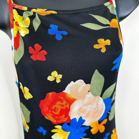 Danielle Bernstein We Wore What Size Small Black Floral Tropicana Midi Dress - Picture 4 of 12